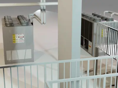 Refrigerating Unit For Realization Chilling Water Free 3D model