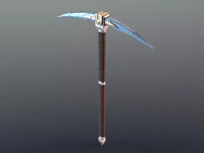 Pickaxe - Mithril Low-poly 3D model