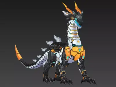 Mechanical Dragon Low-poly 3D model