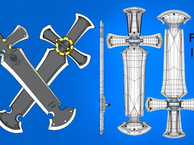 Leo Whitefang Twin Blades 3D model