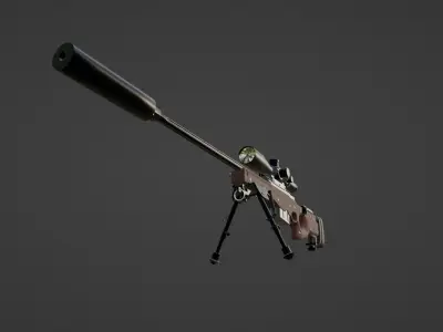 AWM Sniper Rifle Low-poly 3D model get