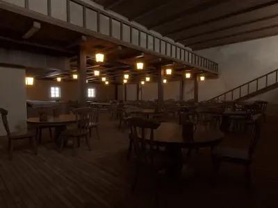 Toon Bar Medieval Low-poly 3D model