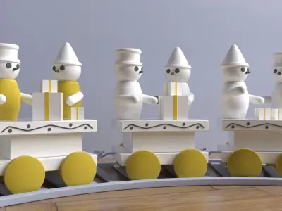 Train 3D Toys Room Low-poly 3D model