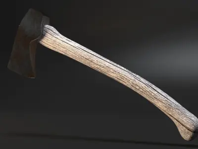 Rusty Axe Free low-poly 3D model