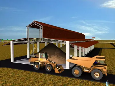 Pozzolana Gypsum Additive Storage Free 3D model