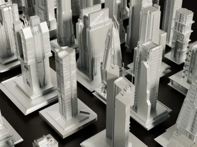 3D sci fi skyscraper  futuristic buildings 3D model