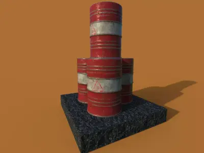 The barrel 3d model oil barrels Low-poly 3D model