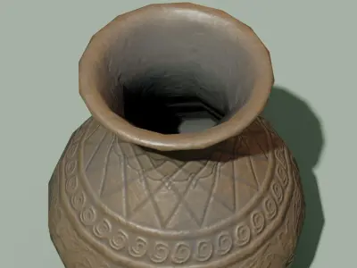 Clay Vase dusty antique old pottery Low-poly 3D model