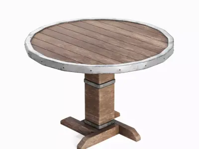 Antique Medieval Table 02 Low-poly 3D model