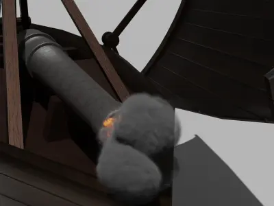 cannon boat By Leonardo Da Vinci 3D model