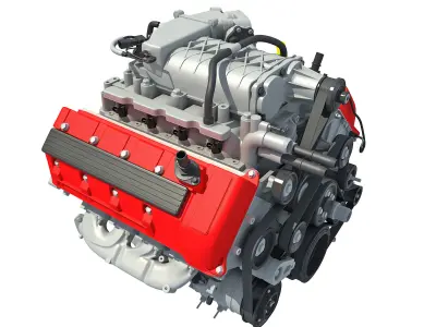V8 Engine 3D model 2