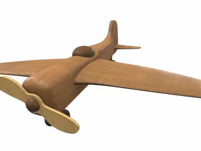 Free wooden airplane toy Free 3D model