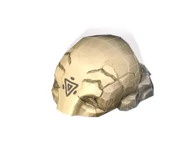 Handpaint Cartoon Stone Memorial Totem Symbol Low-poly 3D model get