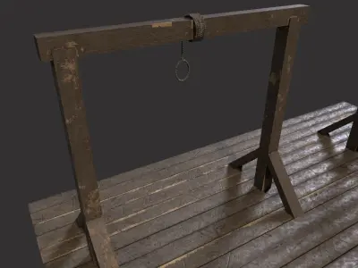 Gallows and Medieval Guillotine - Torture Pack Low-poly 3D model
