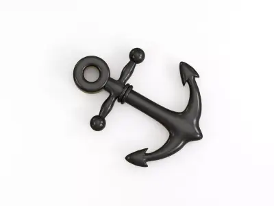 Metallic Ship Anchor Low-poly 3D model