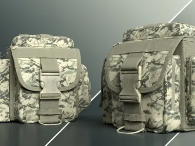 Military and Tactical Multi Pouch Bag 02 Free 3D model