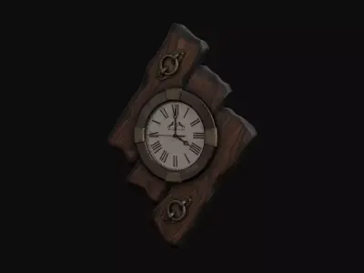 Clock  Low-poly 3D model