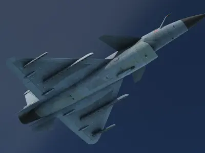 Chinese J-10B fighter jet Hand painted game model  Low-poly 3D model