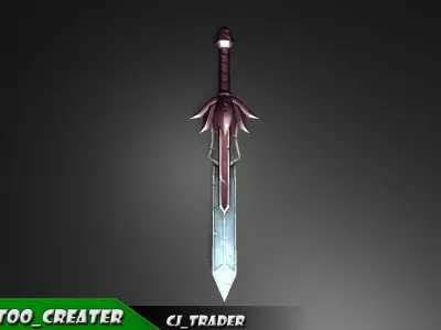 Final Fantasy Sword Low-poly 3d model Low-poly 3D model