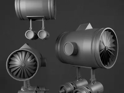 Destroyer-style space combat spacecraft - 3d Low-poly Low-poly 3D model buy