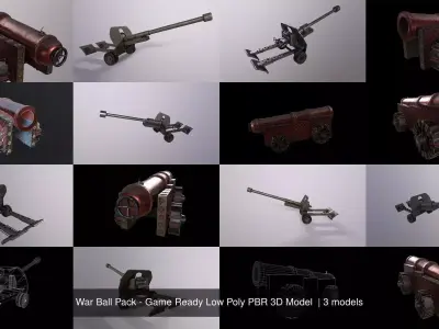 War Ball Pack - Game Ready Low Poly PBR 3D Model 