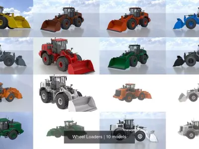 Wheel Loaders 3D Model Pack