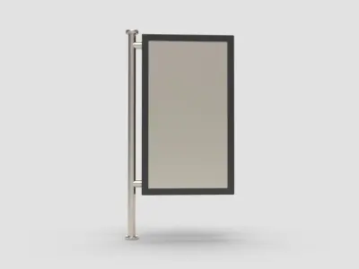 Style advertisement close to a urban street in city 3D model 5