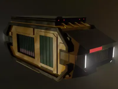 The Train in Cyberpunk style 3D model