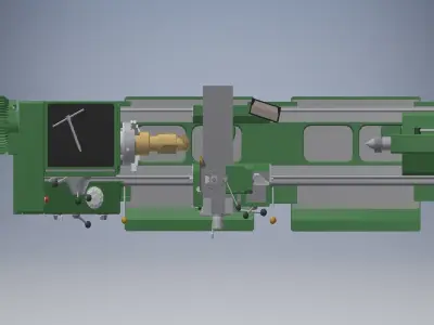 Conventional Lathe Machine 3d model 3D model