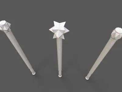Realistic medieval brass maces 11 to 14th century Low-poly 3D model