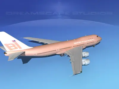 Boeing 747-100 Jumbo Jet Braniff Intl 3D model