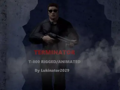  Terminator T-800 Rigged And Animated 3D model
