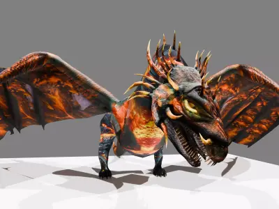 Dragon Low-poly 3D model 2