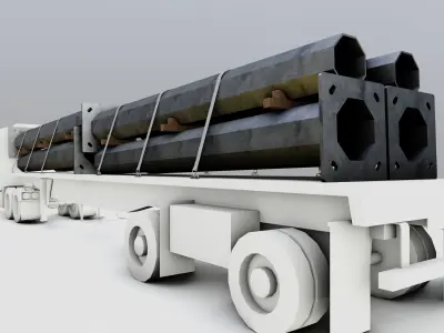 CARGO MODELS FOR TRUCK TRAILER-Polygon Pole Type-2 3D model