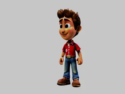 Truck Driver Low-poly 3D model
