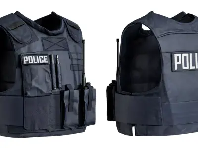 POLICE VEST Low-poly 3D model