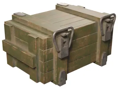 Wooden Box 1 Low-poly 3D model