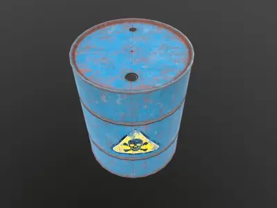 iron barrel Low-poly 3D model