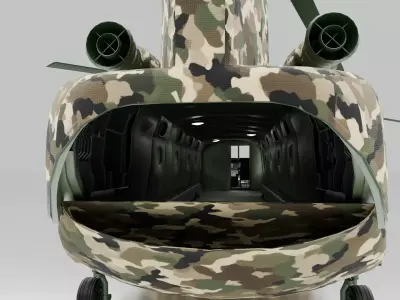 Realistic Military Transport Helicopter 3D Model High Quality 3D model
