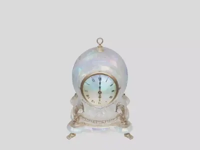 Antique Glass Mantle Clock Low-poly 3D model
