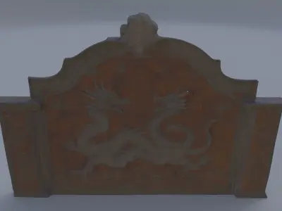 Dragon-Embossed Fireplace Screen 3D model