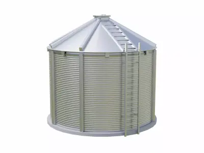 Customized Grain Bin Low-poly 3D model