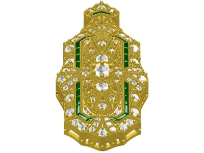 Antique Milgrain Art Deco Diamond Pendant 2 3D print model