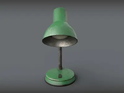 Old Retro Table Lamp Low-poly 3D model