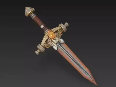Clockwork Ember Dagger 3D Model Low-poly 3D model