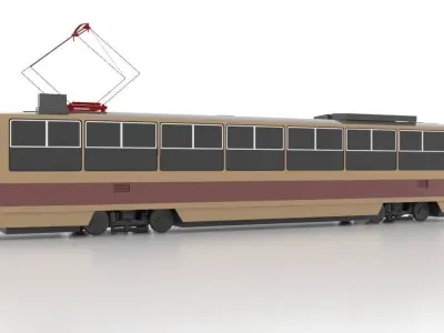 Tatra T5B6 Low Low-poly 3D model