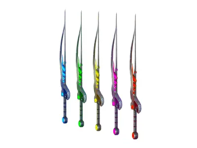 a set of cutting weapons Low-poly 3D model purchase