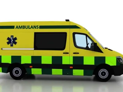 Mercedes Benz Sprinter L2H2 2015 Sweden Ambulance 3D model