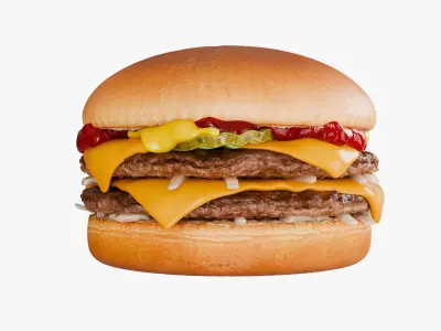 Cinematic Double Cheeseburger Burger  purchase 3D model
