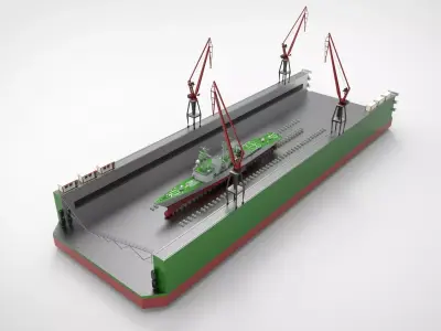 Floating Dock ship repair 3D model